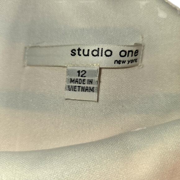 Studio One 12 Orange Women's Sleeveless Striped Sun Dress Miss Size Large L - Picture 4 of 7